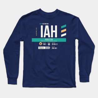 Houston (IAH) Airport Code Baggage Tag A Long Sleeve T-Shirt